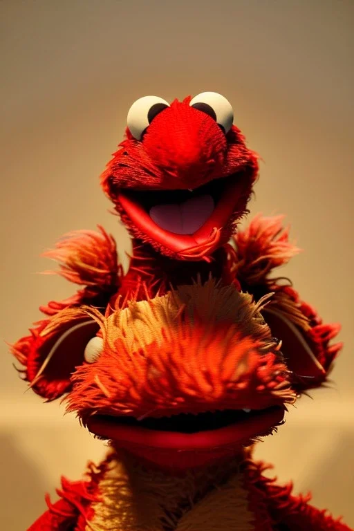 Waist up muppet Portrait, Nicolás maduro muppet doll, mustache, photo studio, red background, unreal engine 5, concept art, art station, ray tracing, lumen lighting, ultra detail, volumetric lighting, 3d.