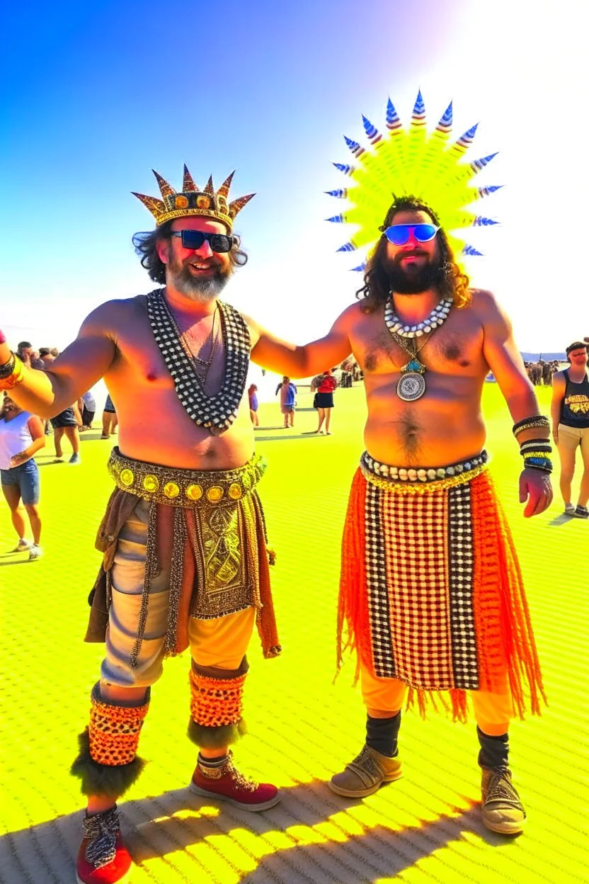 lord of the nerds worshipping giant nerd at burning man festival in the style of hiroku ogai