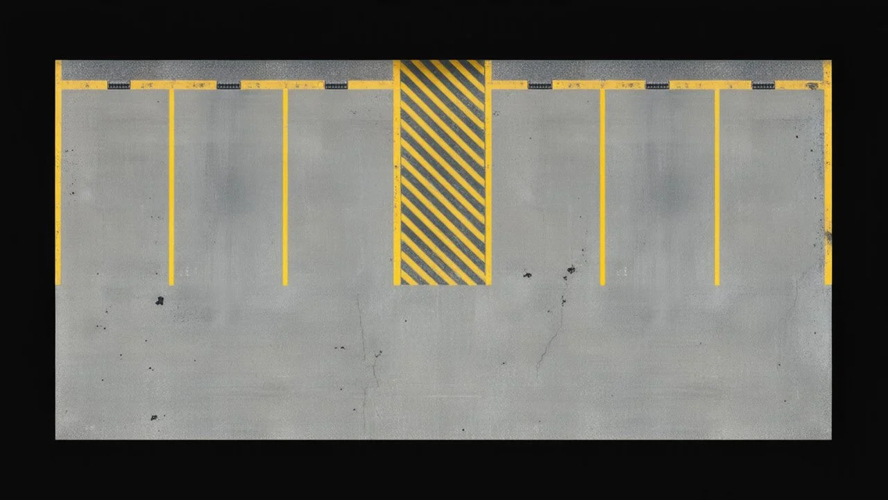 Ground layout for a covered parking lot. Add skid-marks, oil ground stains, fine cracks and weathering. and make a little darker