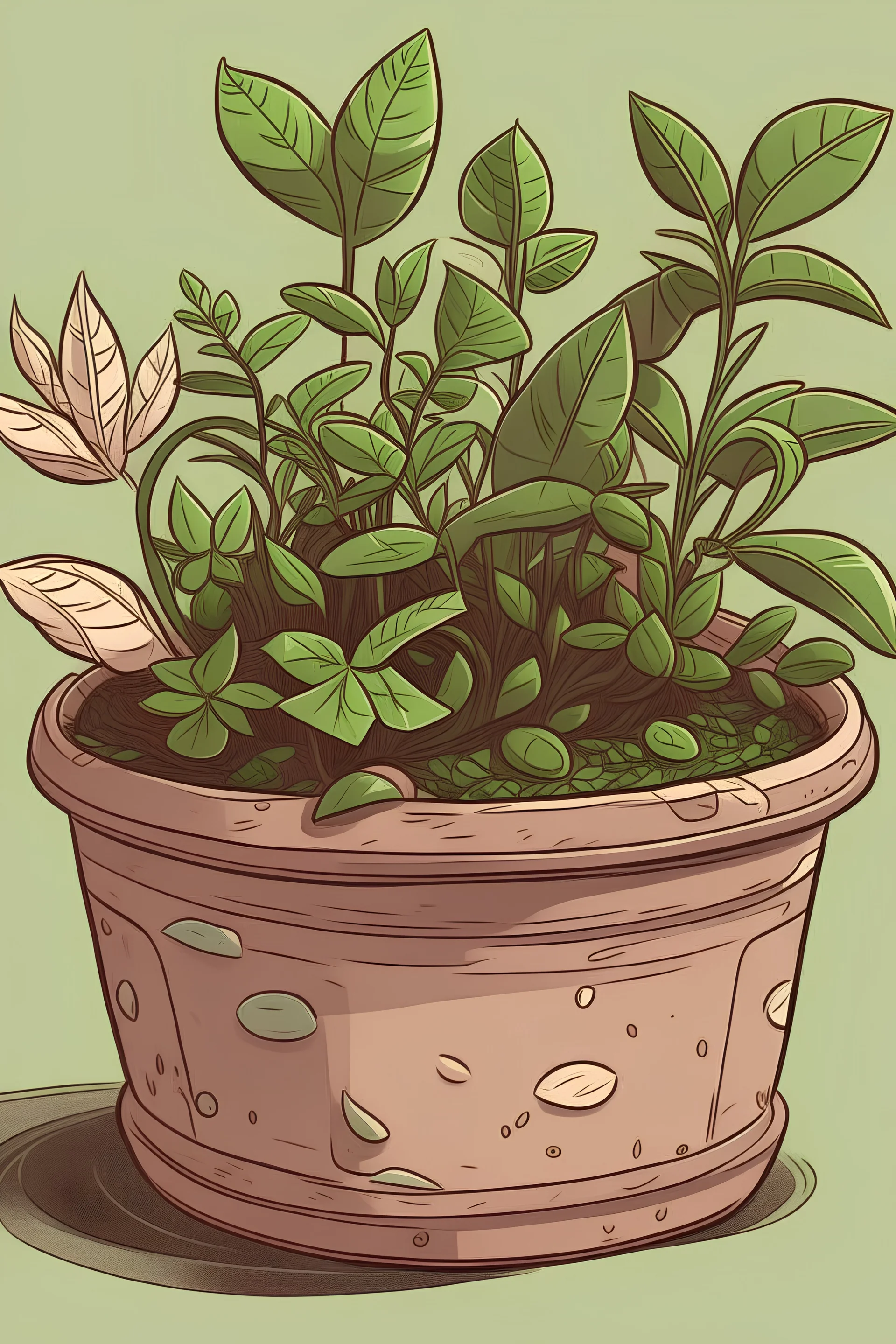 vieux pot de plante style lofi