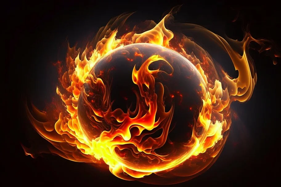 Swirling fire ball