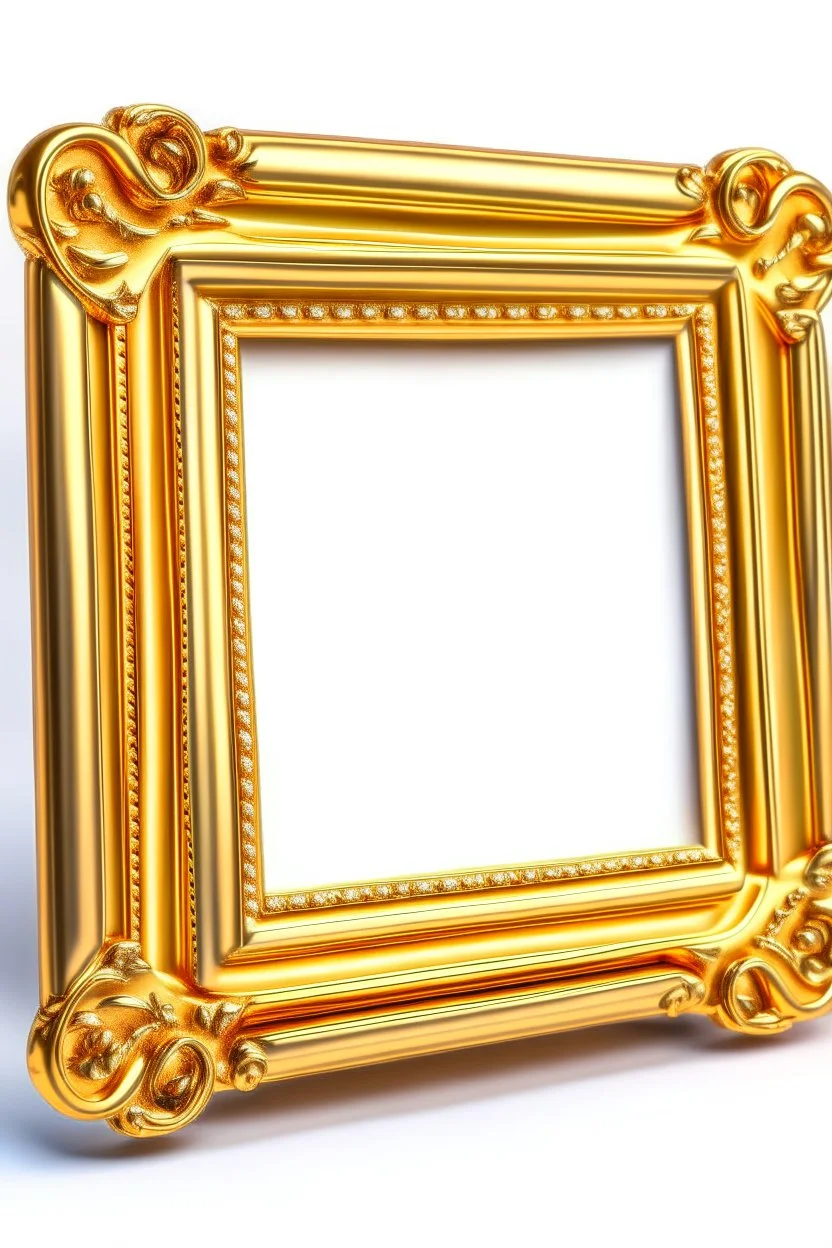 rectangular gold delicate art nouveau picture frame