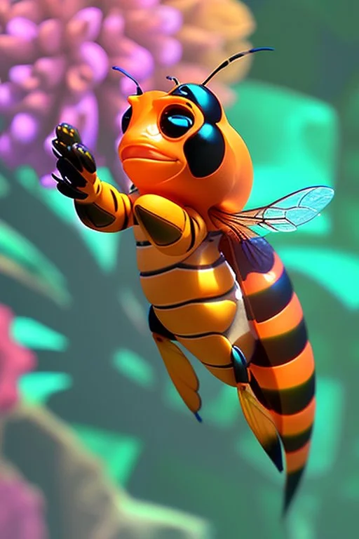 Cool bee as pfp animation style such as nemo