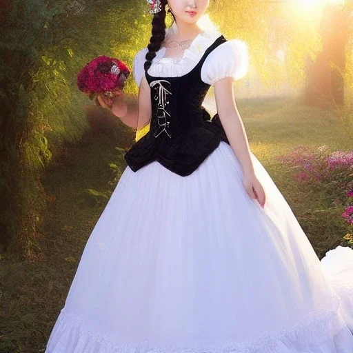 Full body portrait, painting, medium shot lady ClassicLolita