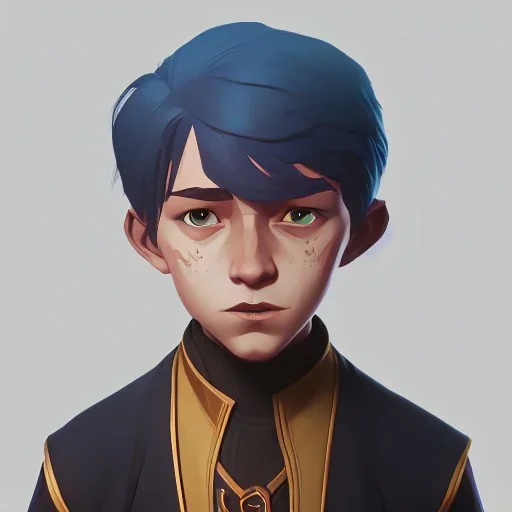 Portrait of a charming wizard kid by Nick Harris