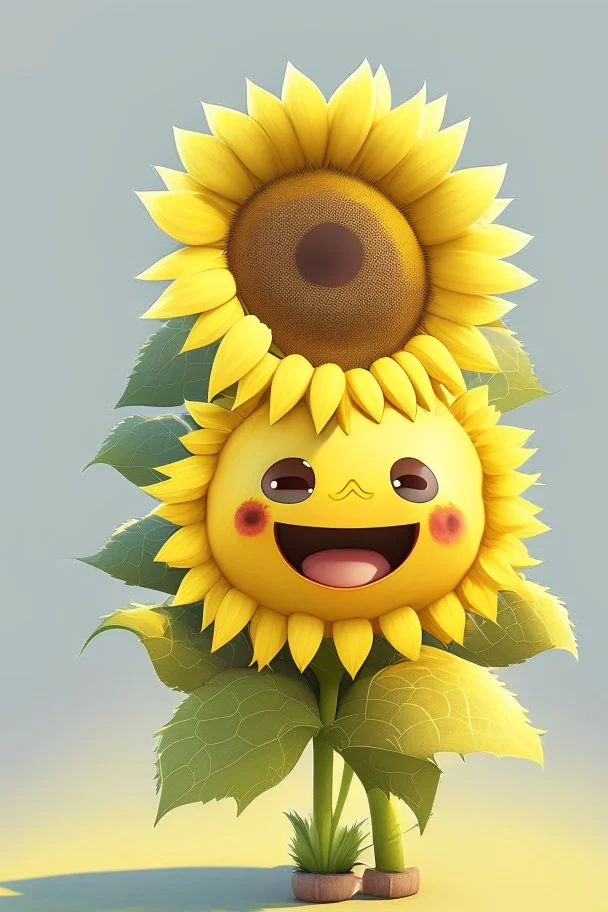 cheery and cute sunflower avatar full body