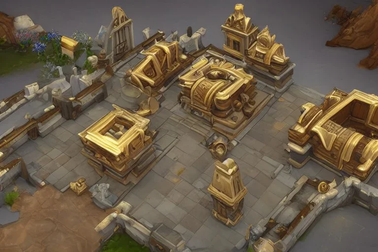 Torchlight 2 architecture made of marble and gold concept in overwatch