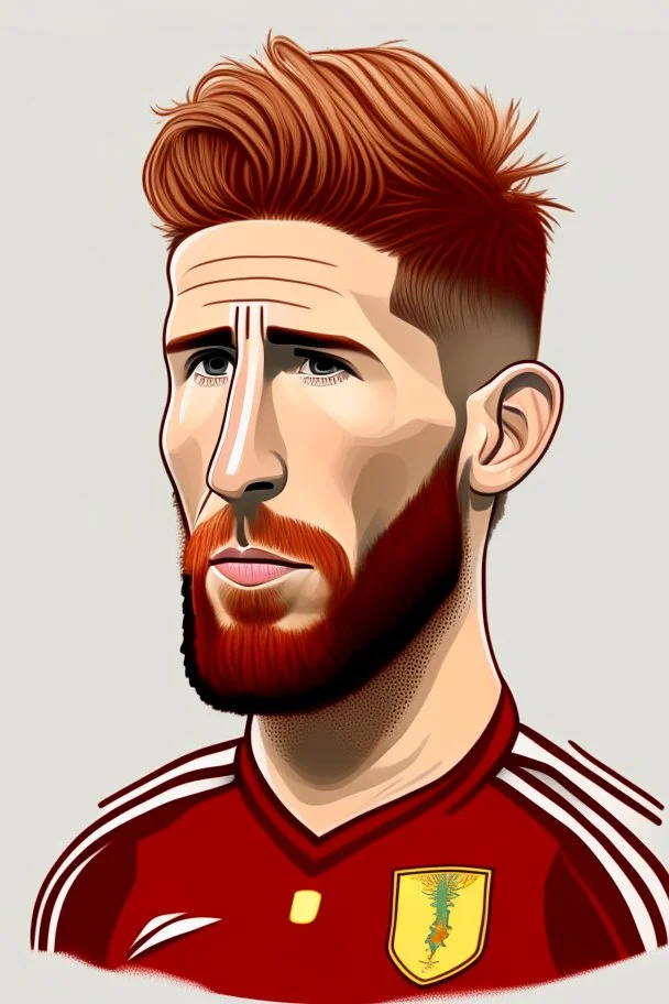 Sergio Ramos Spanish soccer player 2d cartoon