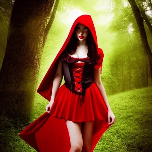 sensuality with gorgeous red riding hood