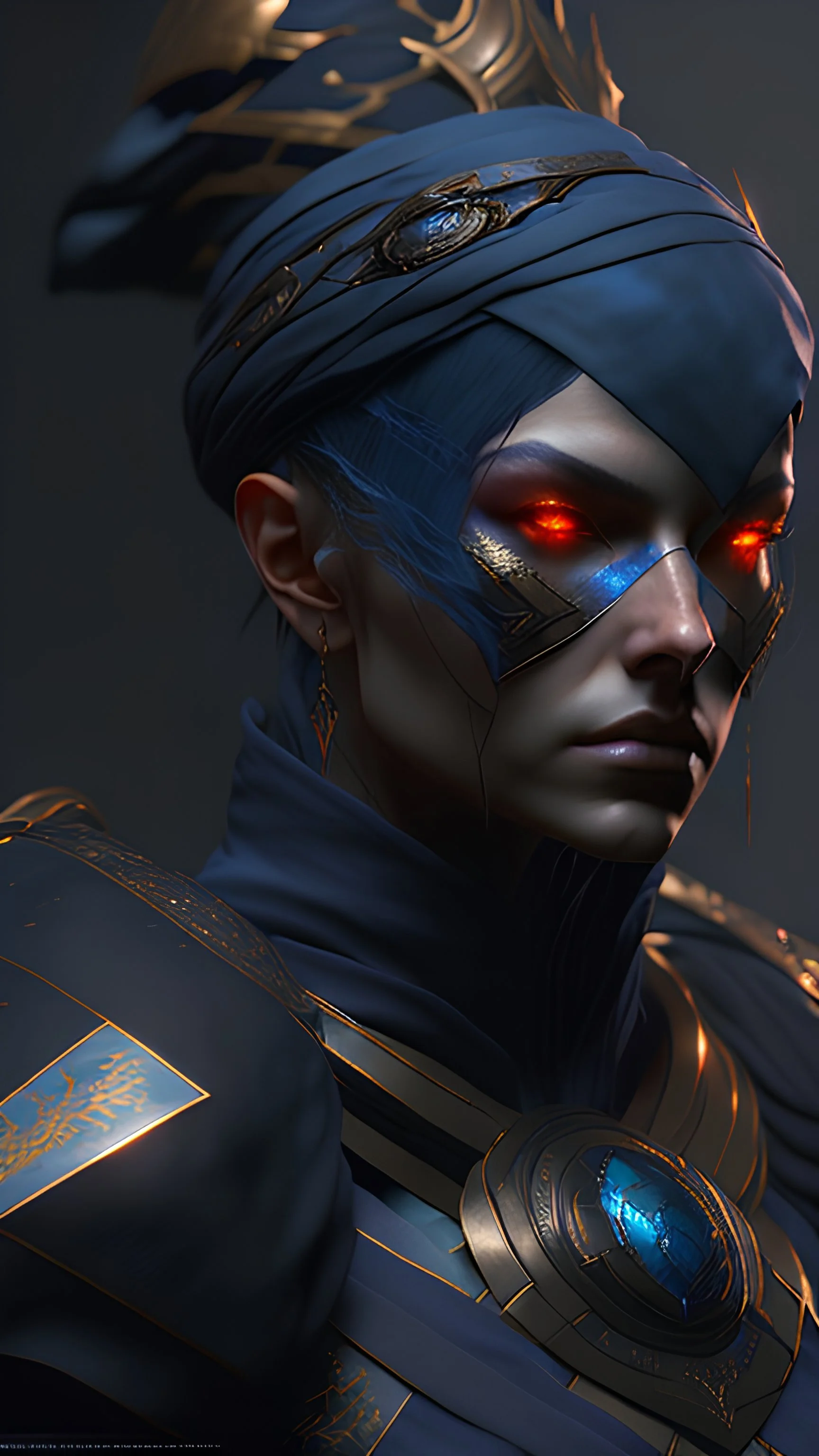 epic concept art by barlowe wayne, ruan jia, light effect, volumetric light, 3d, ultra clear detailed, octane render, 8k, dark blue, colour scheme