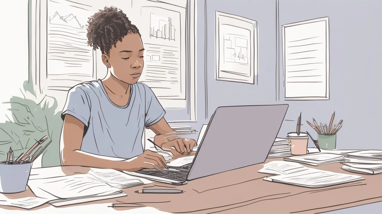 The image for the article depicts a young person sitting in front of a laptop in a well-lit room filled with natural light. The individual appears entirely focused on the process of online learning, holding a pen in their hand and jotting down important notes. On the screen in front of them, an educational interface can be seen, featuring a variety of learning materials, including e-books and educational videos. The image conveys the concept of self-directed learning and personal development thr