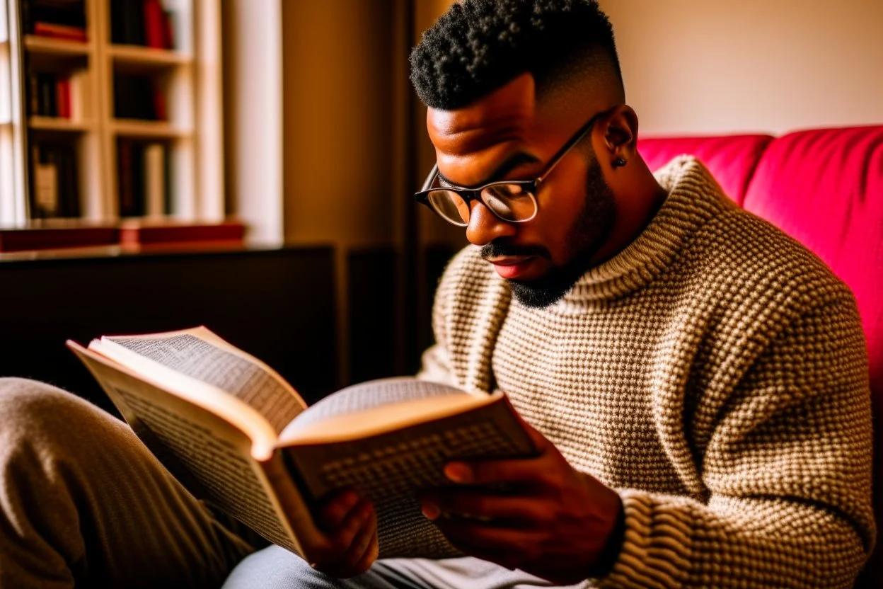 A person reading a remarkable book on self-development