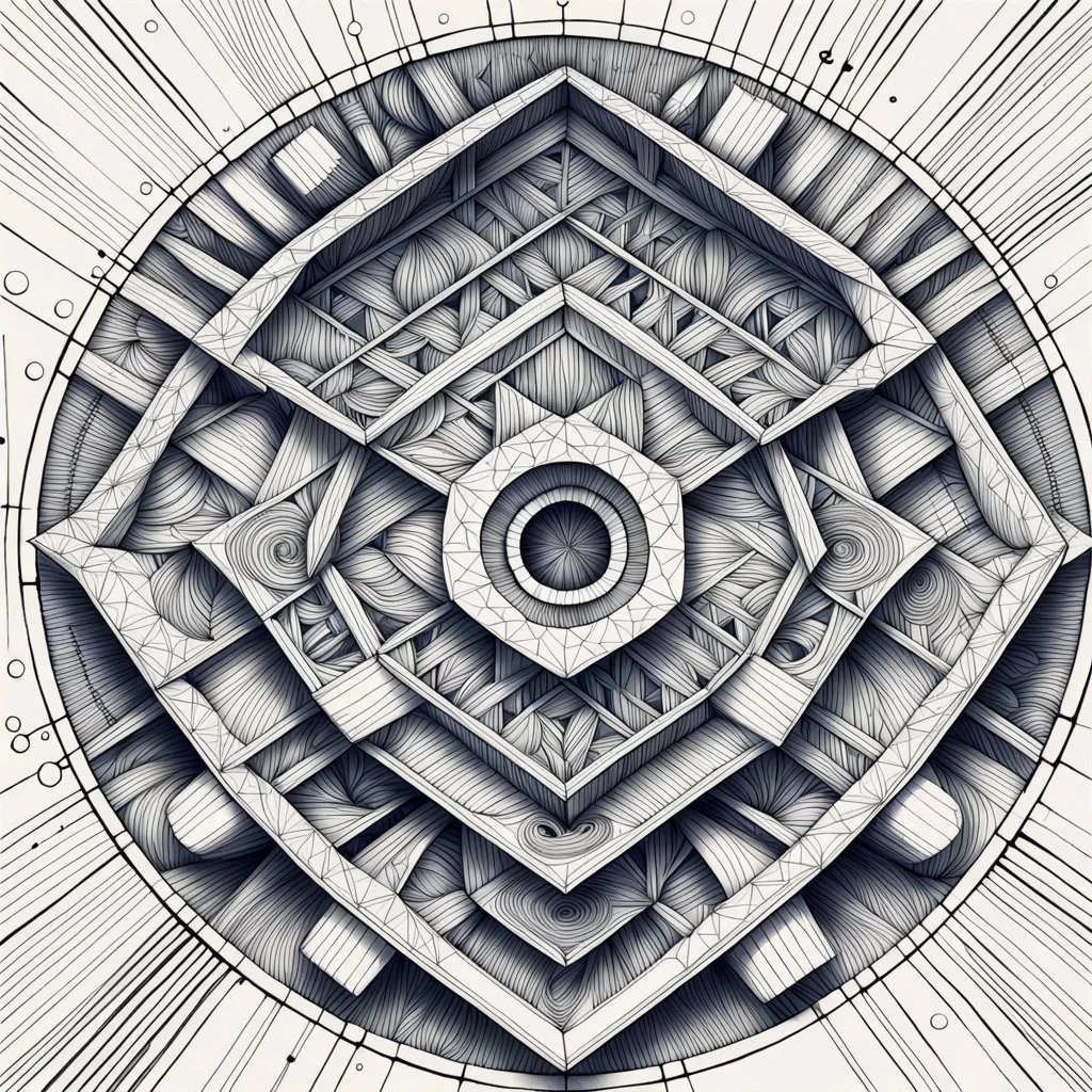 correct the geometry and make intricate patterns in the ink detailing instead of random shapes