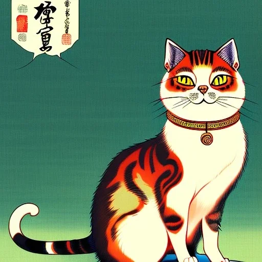 Ukiyo-e Style ,cute cat