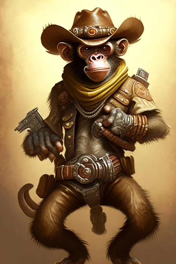 bounty hunter monkey cowboy with 2 pistols