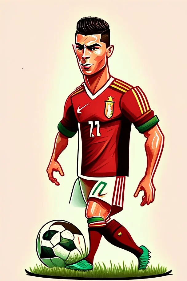 Cristiano Ronaldo Portuguese football player cartoon 2d