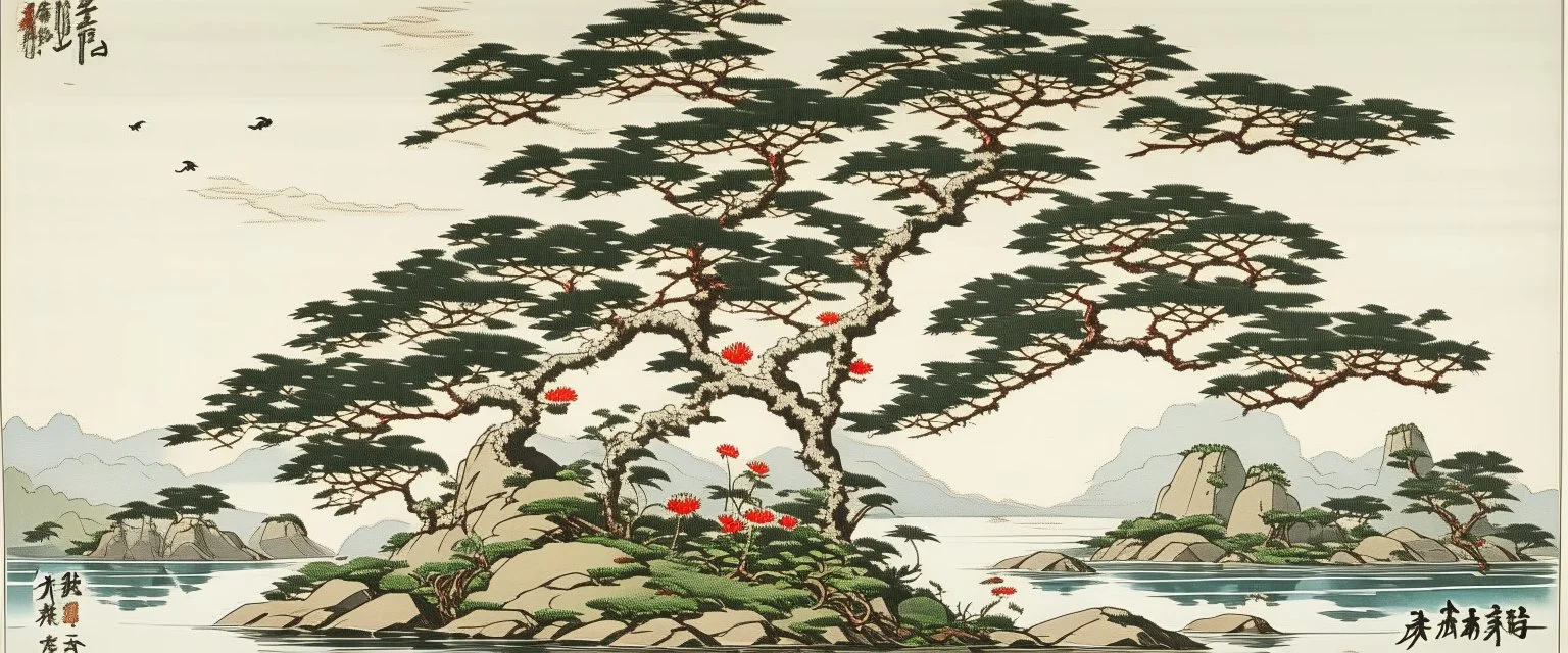 White mangroves of miracles painted by Utagawa Hiroshige