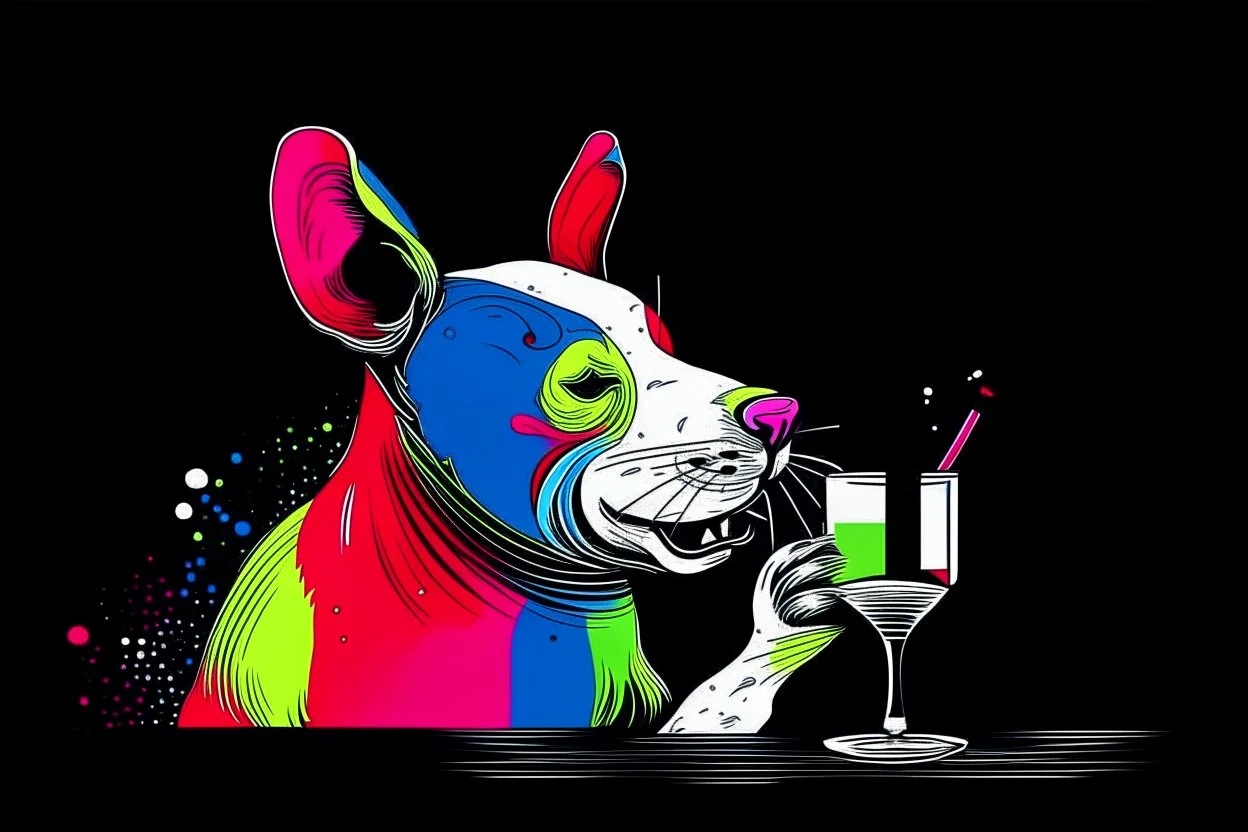 partyanimal fun drinking all night simple 3 colour style of piccaso