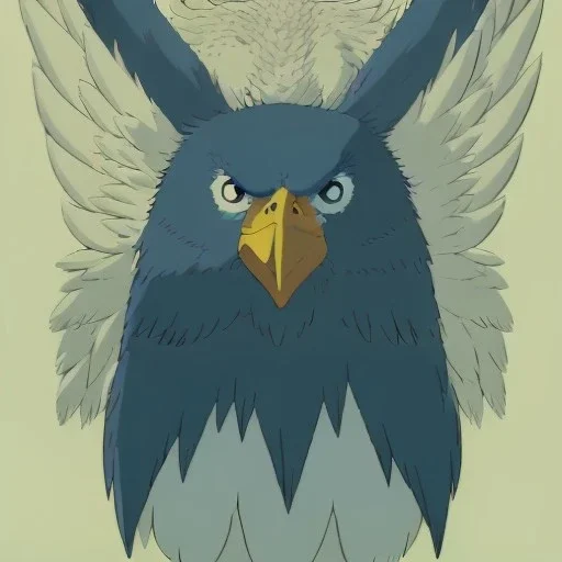 eagle, portrait.intricate detail,.studio ghibli,andrea bonelli,Kilian Eng,Ohrai, Dan Craig character, style.