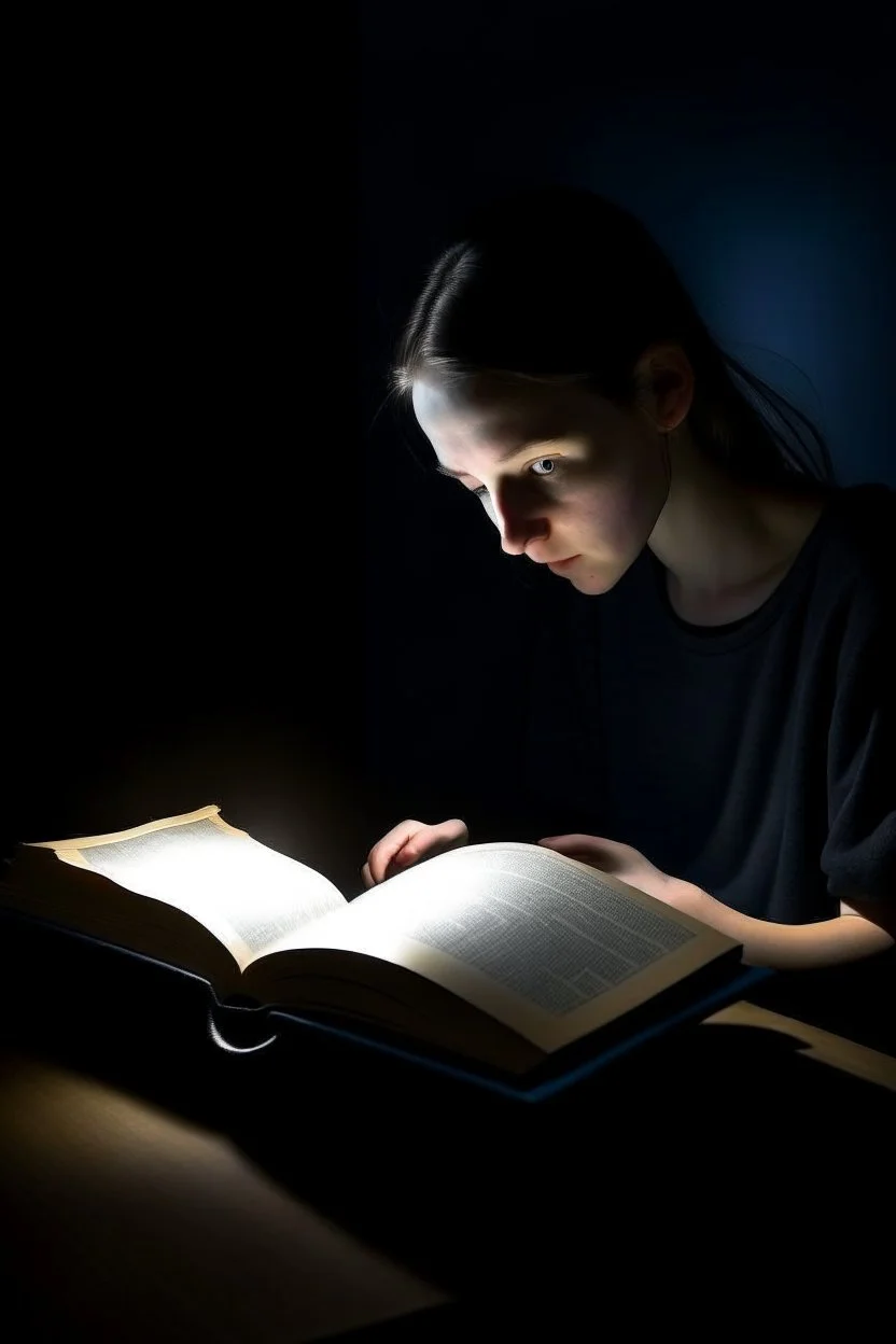 reading a book in the dark without any source of light