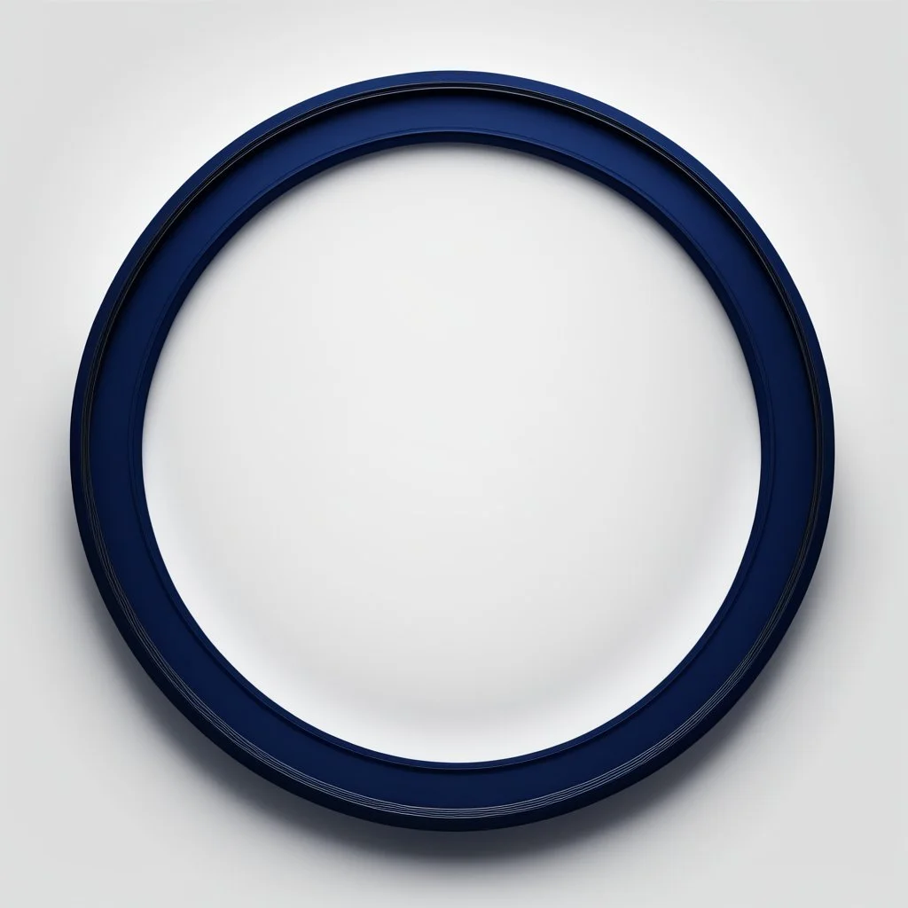 A round simple midnight blue frame on a white background