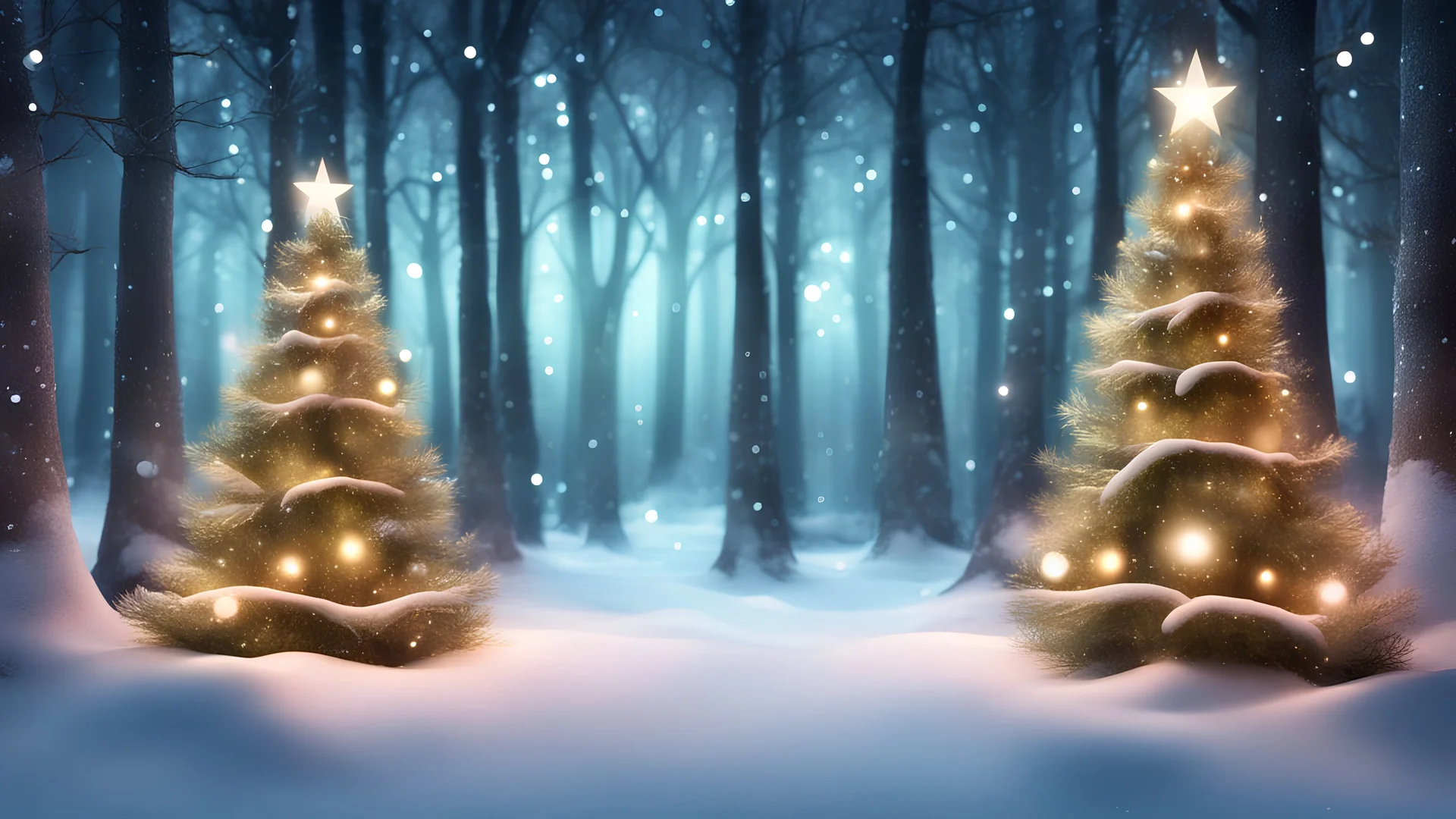 magical Christmas forest backdrop 3D