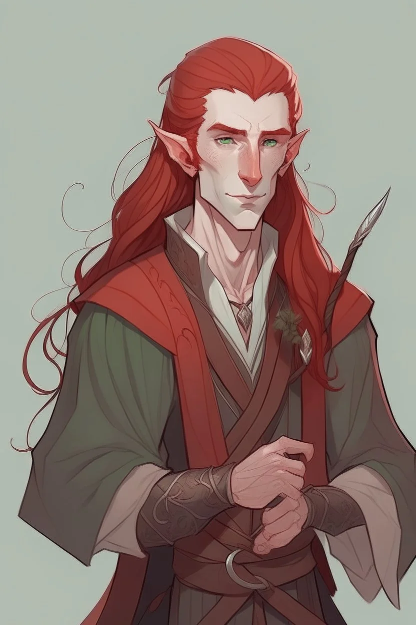 pale red haird moon elf male dnd