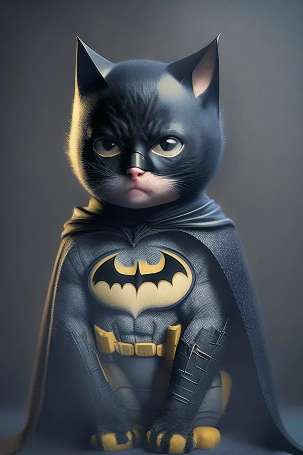 A picture of a cute cat in the form of a batman, a professional, high JPEG image