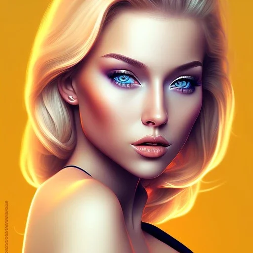 fullbody portrait of beautiful blonde booty busty woman by RAFAEL 8k