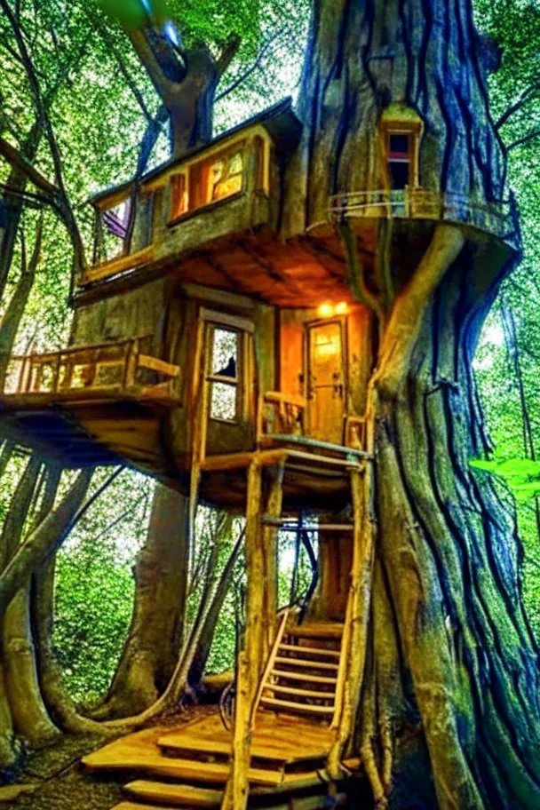 cozy vibes art tree house