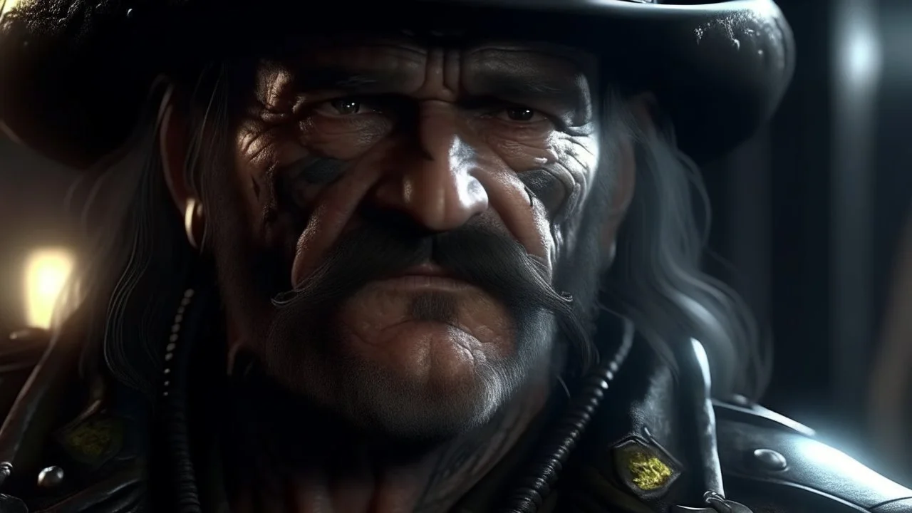 4k full realism. Details maximum. Lumieres maximales. Lemmy Motorhead terminator.