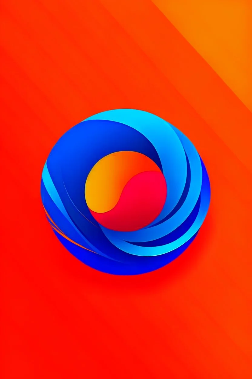 logo for a telecom company , gradient red and orange logo, blue backround