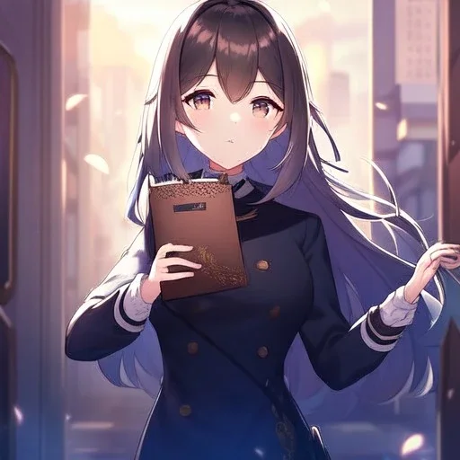 anime girl with a journal