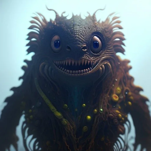 Cute fluid ink creature, big black eyes, unreal engine 5, 8k resolution, photorealistic, ultra detailed, by greg rutowski