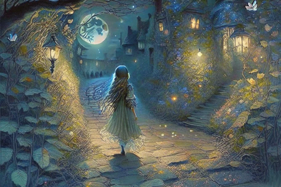 As she walked along the cobblestone path, Lily discovered that the night held a secret enchantment. Moonbeams danced through the leaves, casting ethereal shadows on the ground. The nocturnal creatures serenaded her with their melodic songs, and the scent of wildflowers filled the air