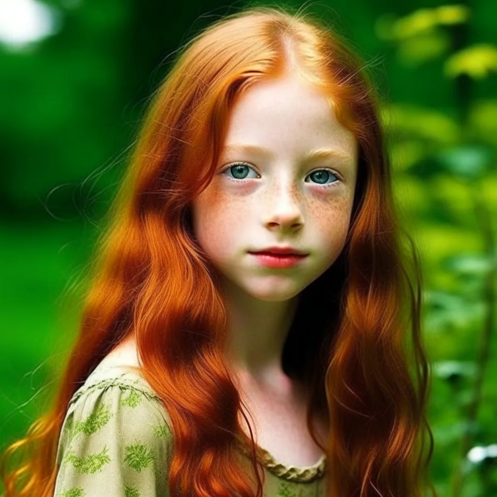 pretty girl, aged 12, ginger, conventionally attractive, dreamy, faun, satyr, narnia