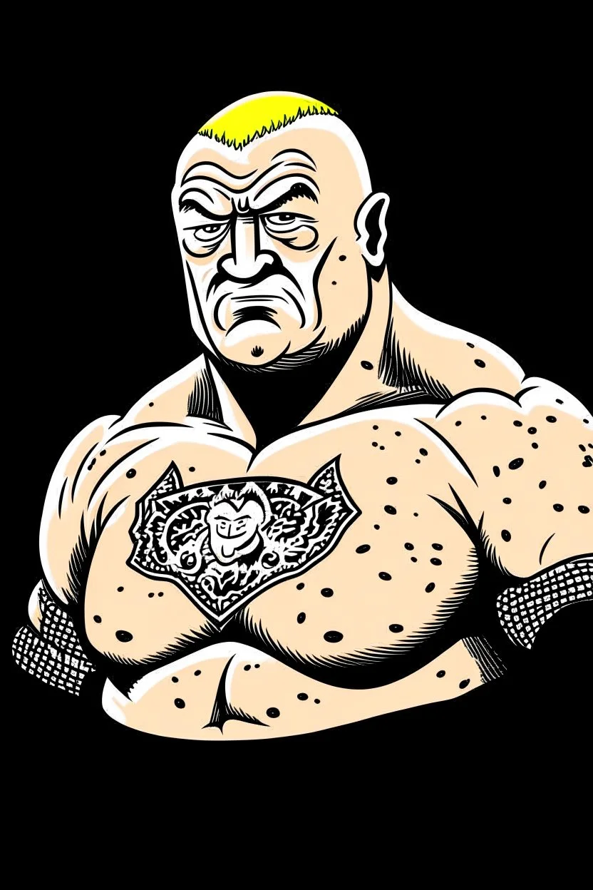 Brock Lesnar American wrestler catoon 2d