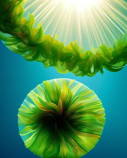 beautiful illustration of a adidas made of ribbons of seaweed, ultra sharp, glare, made of light,