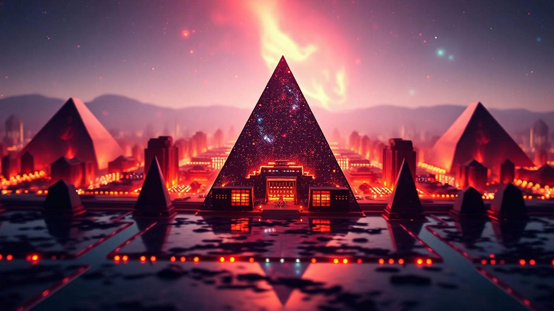 minimalism,deep rich colors,abstract futuristic alien glass crystal transparent cosmic galaxy shining city of pyramids,obelisks,Paradigm Shift,double exposure tilt-shift, ,intricate_details,beautifully_shot,hyperrealistic,sharp_focus,64_megapixels,perfect_composition,high_contrast,cinematic,atmospheric,moody,ultra_detailed,ultra_quality,CGSociety,CryEngine,Unreal_Engine 5,dynamic_lighting,insanely_detailed,hyperrealism photograph