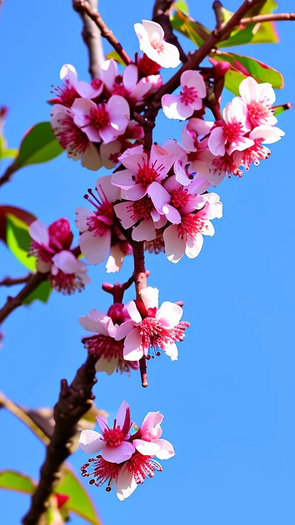 Cherty blossom against a beautiful blue sky