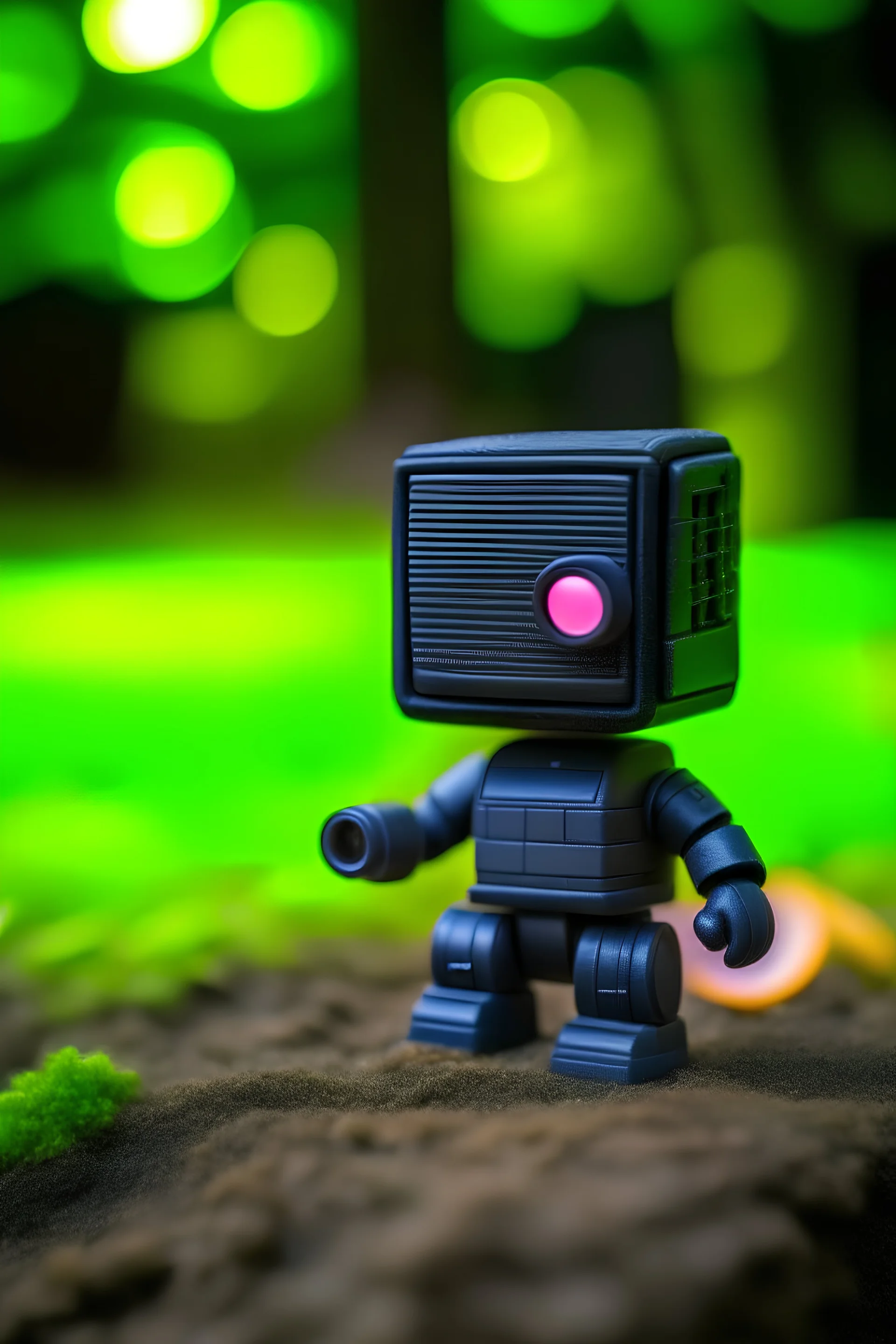 bricklaying adorable cute chat ninja robot in garden, with short punk hair and real human eyes, its such a perfect day, motion blur, smoke, 8k, downlight, soft light, depth of field, photorealism, trending on art station, lotsa detail