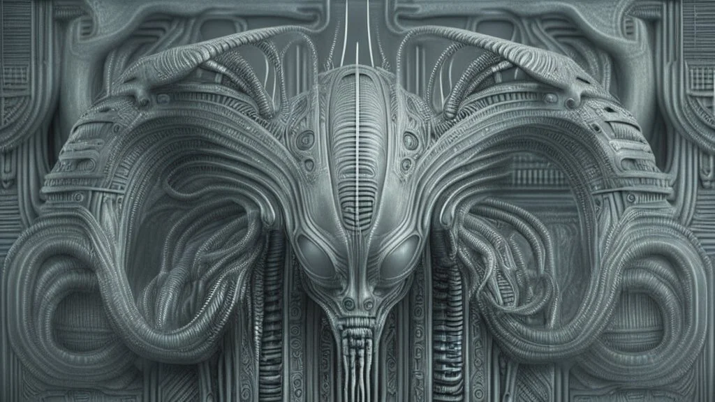 Alien Life in the style of H. R. Giger