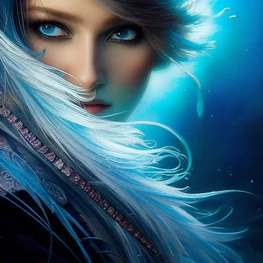 Splashing” Intricate, light aquamarine, Scenic, Hyperdetailed, Delicate, Complex, Royo. Regal, Bagshaw, Chevrier, Ferri, Kaluta, Minguez, Mucha. Cinematic, WLOP, 8K, Vray, sharp focus, rutkowski, detailed eyes, Artgerm, Giger, rococo glowing lighting, glowing edges, light rainbow arcs