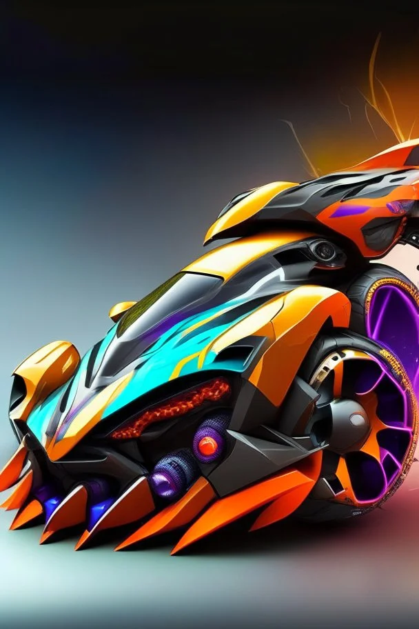 A combination of ultra-advanced car and crazy Max fighter, super sporty, with color and nano technology