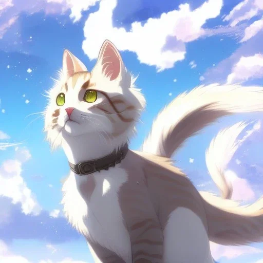 tabby cat animal, anime, ultra-detailed, white background, HD design by makoto shinkai, Granblue Fantasy