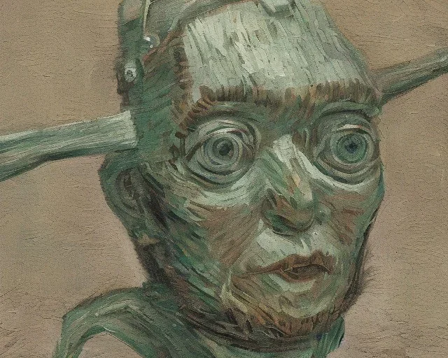 Portrait of a robot by Van Gogh