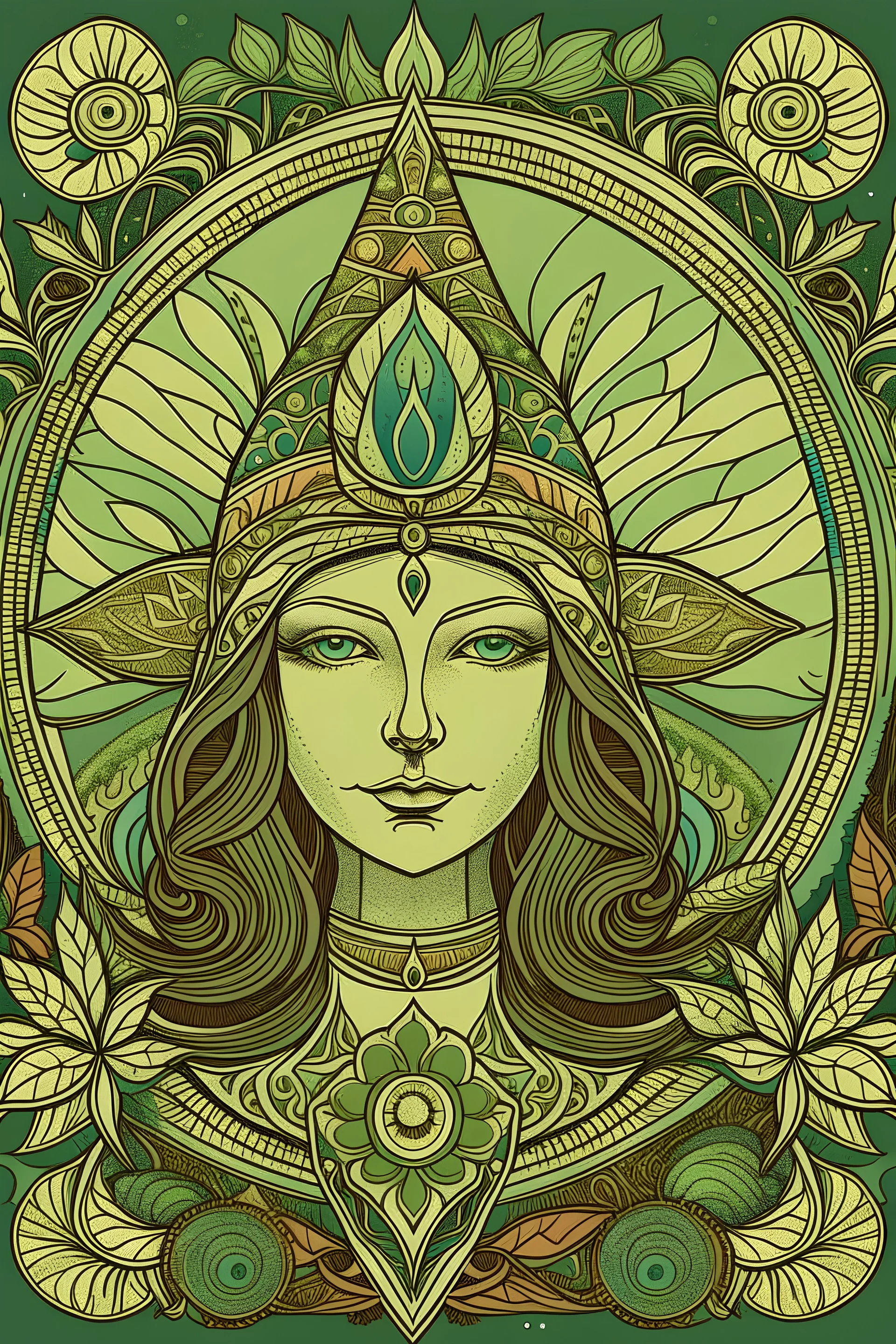 Cannabis Goddess third eye sacred geometry