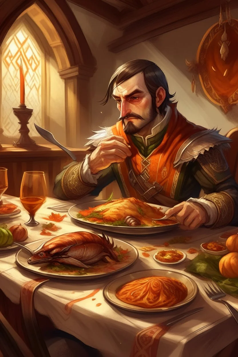 Strahd Von Zarovich eating Thanksgiving dinner