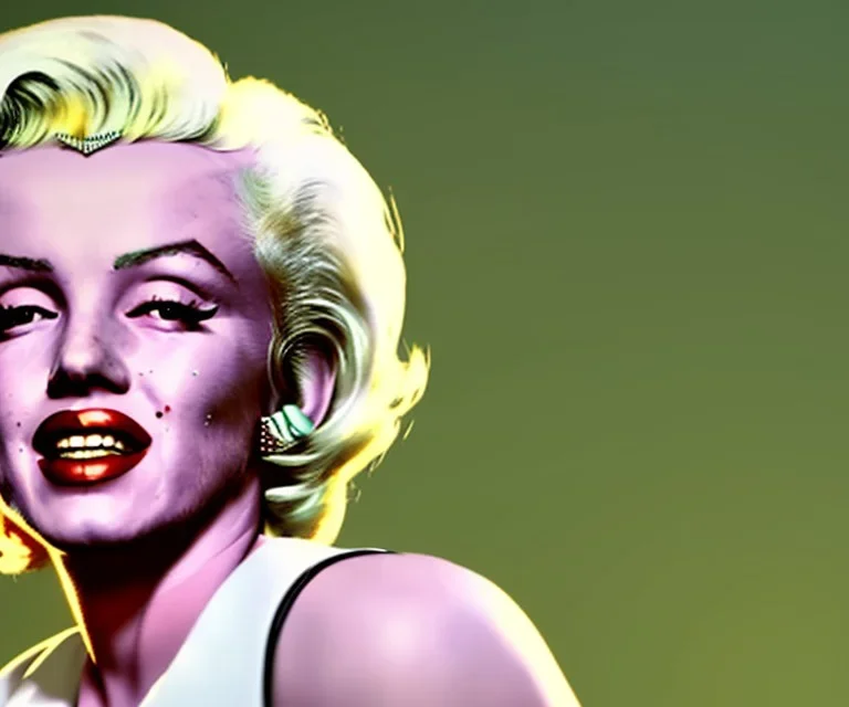 Marilyn Monroe, smokes a cigarette, photorealistic illustration, 4k