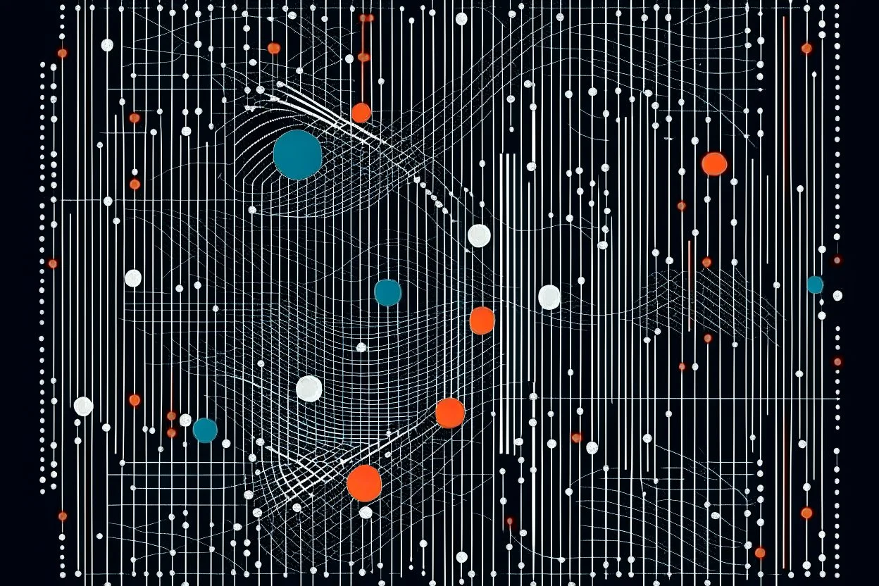 Cypher culture represented as lines and dots abstract shapes